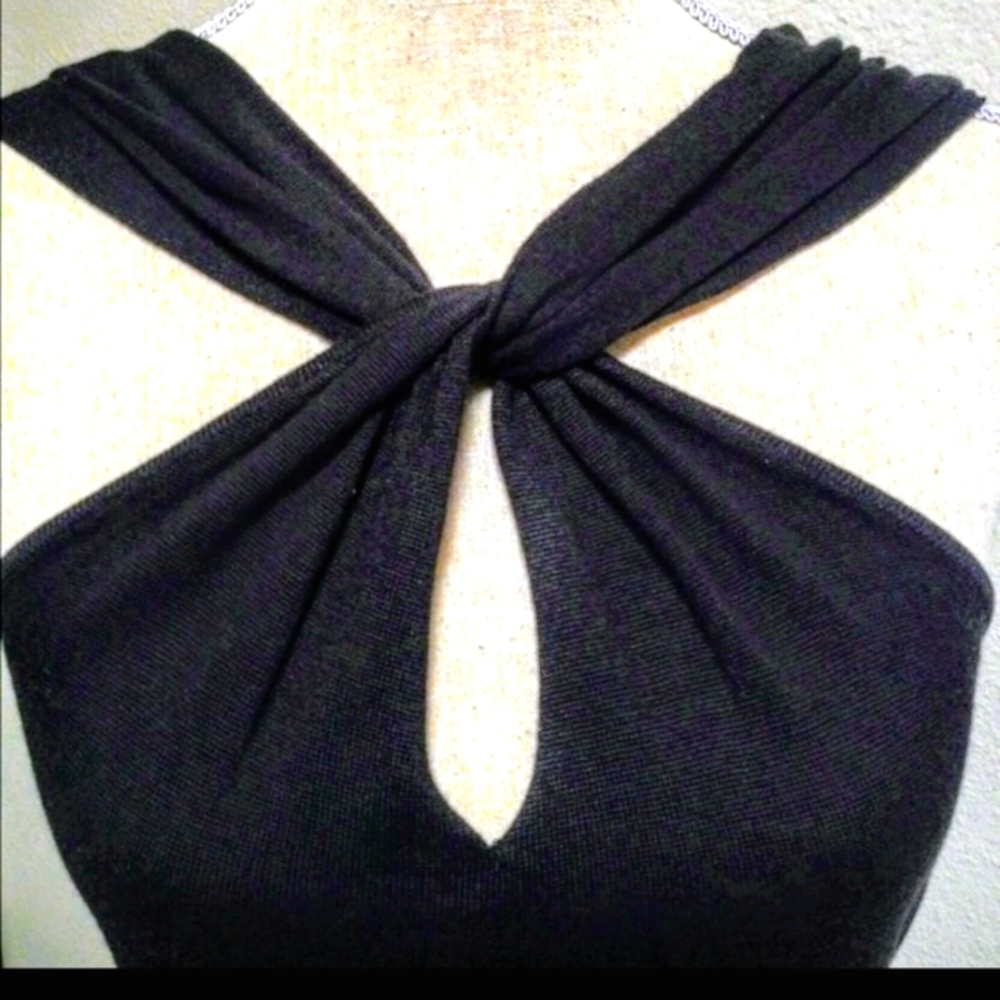 NWT $225 Ralph Lauren Sleeveless Twist Front Silk & Cashmere Top - Sz Medium